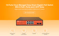 8-Port Smart PoE Switch with 8 PoE+ and 2 SFP ports, cloud-managed, with automatic loop prevention and real-time alerts