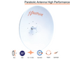 Directional Antenna of 3.937 ft Diameter, 5.9-7.2 GHz, Ganancia 36 dBi with SLANT, 2 N-Female Connectors, Includes Mounting