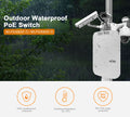 Outdoor PoE Switch - 8 PoE+ Gigabit Ports + 2 SFP, 116W for IP Cameras and Networking