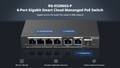 Gigabit Smart Cloud Managed PoE Switch, 6 Gigabit Ports, 4 PoE+ 802.3af/at Gigabit Ports, 1 Gigabit Uplink Port, 1 Combo SFP/GigabitEthernet Uplink Port, Free Cloud Management, 54W