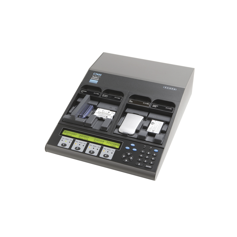 CADEX C7400 C (80 W) 4-bay battery analyzer, adapters not included.
