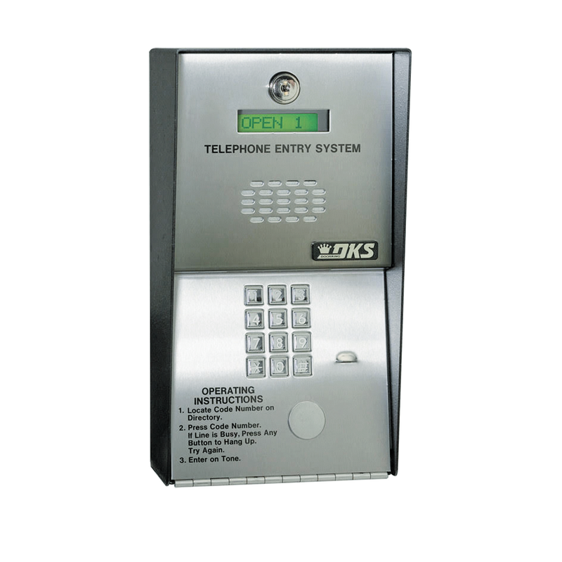 Telephone audio intercom / 600 telephone numbers / Control for 2 doors / Surface-mounted cabinet / 16-digit dialing / Analog or digital line