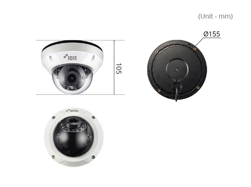 DirectCX 5MP IR Dome Camera Vari-focal Lens (3.0mm ~ 13.5mm) Vandal-Resistant, Day & Night (ICR), True WDR Motion Detection, Defog