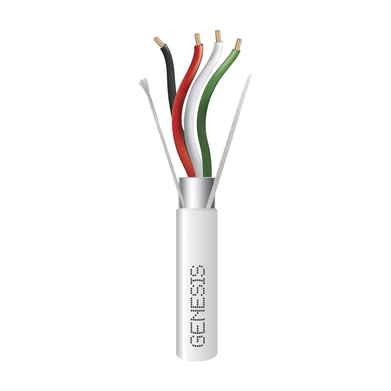 Reel 1000 ft (305 m) / 22 AWG / 4 Conductors / Shielded Riser Cable / White / Security Audio Control
