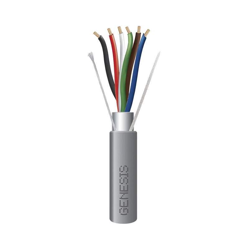 PLENUM Reel 1000 ft 22AWG/6 Conductors SHIELDED Gray color for professional Security & Control Cable, Audio