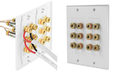 Wall Plate | Banana Binding Posts | Connection for 6 Speakers | Easy Installation | Gold-Plated Connectors