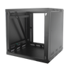 19" 12U Wall Mount Cabinet, Single Section, Tempered Glass, Welded frame