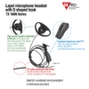 Lapel Microphone with D-Shape Earpiece Hook for Kenwood Radios KENWOOD TK3230/ 3000/ 3402/ 3312/ 3360/ 3170, NX240/ 340/ 220/ 320/ 420