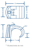 Grapas para conductores redondos, color gris, 10 mm (100 unidades) (3104-00100)
