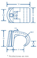 Grapas para conductores redondos, color gris, 10 mm (100 unidades) (3104-00100)