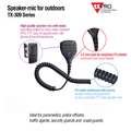Waterproof Handheld Speaker Microphone for KENWOOD Portable Radios TK3230/ 3000/ 3402/ 3312/ 3360/ 3170, NX240/ 340/ 220/ 320/ 420, TKD240/ 340