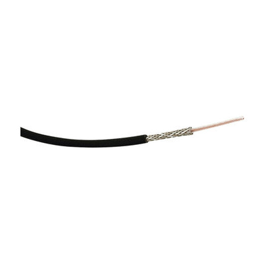 Coaxial Cable RG-8/U Type, 10 AWG Solid 0.108'; Bare Copper Conductor + Tinned Copper Braid Shield (90% Coverage), Semi-solid Polyethylene Insulation, PVC Jacket