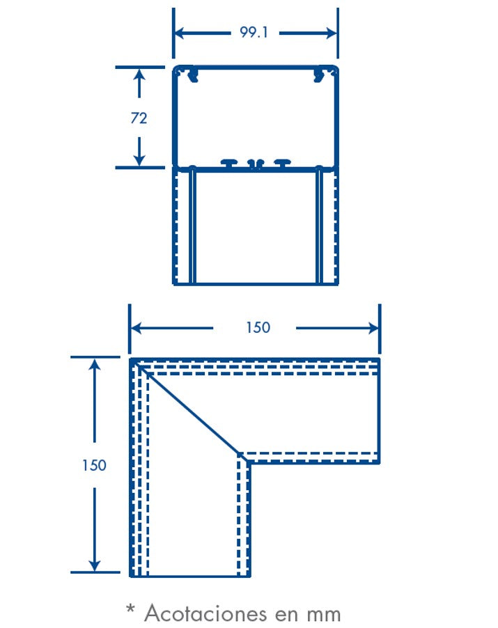 Outdoor Corner Surface Raceway Compatible with TEK100 (8110-80001)