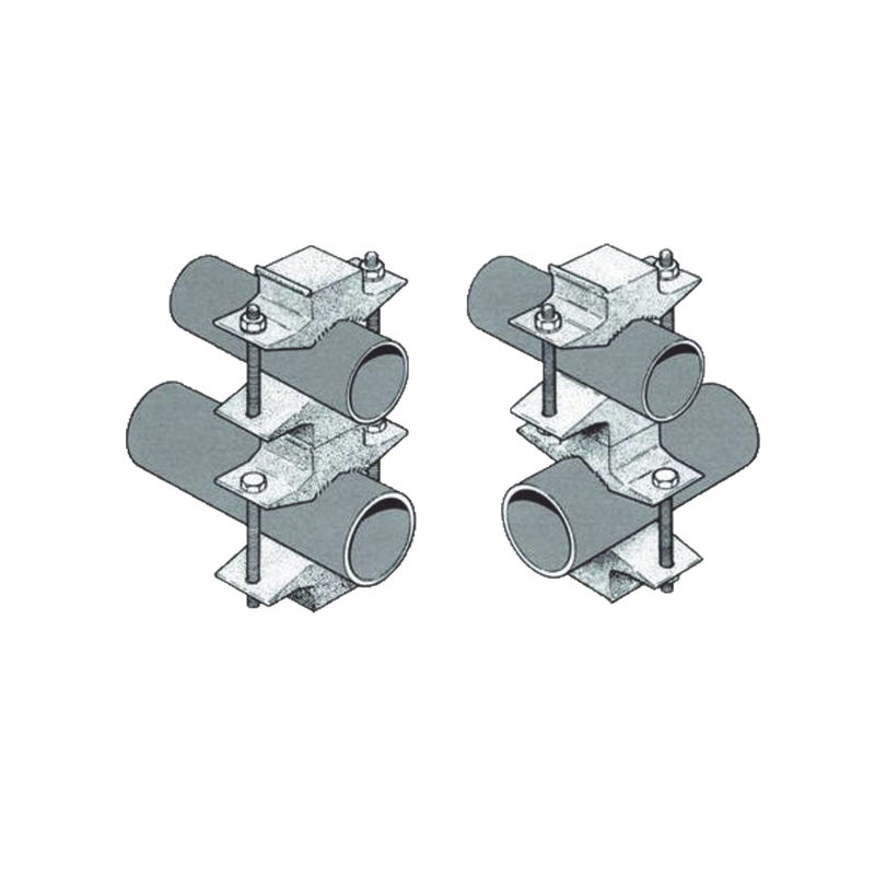 Aluminum Set of Single Dual Clamp for 1.5' to 2.88' Diameter Pipes (REQ. 2 by Antenna)
