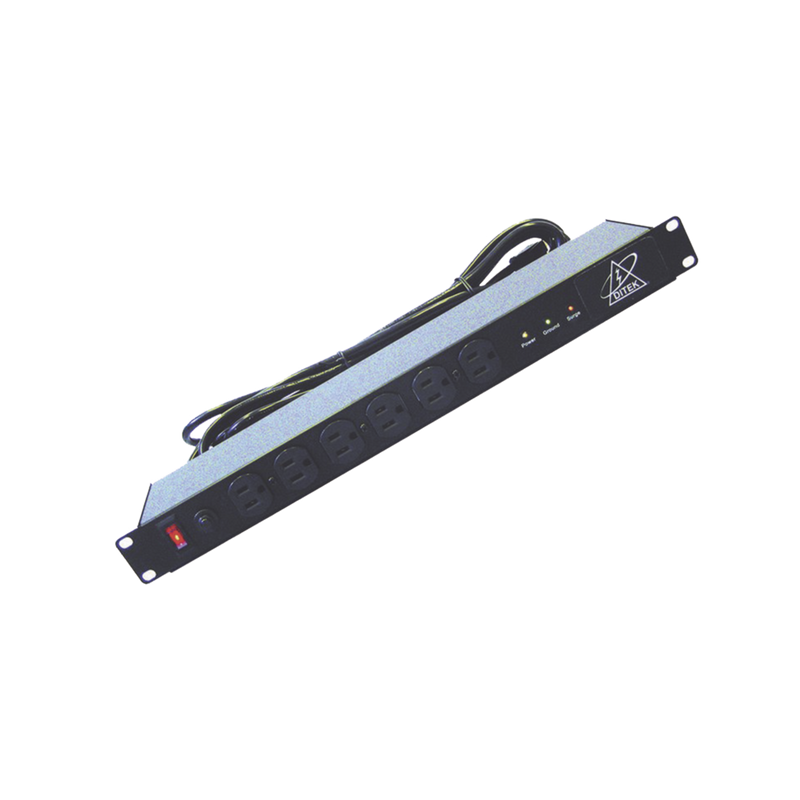 120VAC Surge Protector, 15A, 12 Outlets, 1U Rack Mount, Rack Mounted Servers, Voice Systems, Controllers, Video Surveillance Equipment