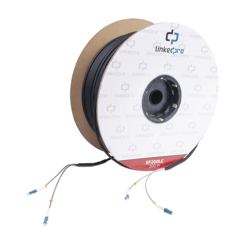 656 ft (200 m) Single-Mode Fiber Optic Duplex LC-to-LC Patch Cable - Drum Reel