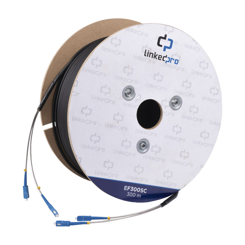 984 ft (300 m) Single-Mode Fiber Optic Cable Drum / SC-SC Duplex Connectors