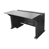 Monitoring and Control Professional Station for Video Surveillance, Access Control, Alarms Central Purposes. Dark Metal and Wood