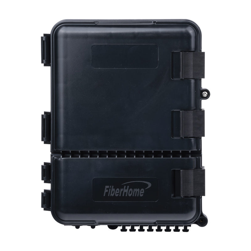 Outdoor Fiber Optic Termination Box (24 Splices) - Pre-Loaded with 8 SC/APC Adapters - IP55 Rated Weatherproof Enclosure for Pole Mount & Aerial Use - 1:8 Splitter Ready, Black