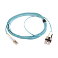 Fiber Optic Jumper, MM 50/125 XGLO OM3, LC-SC Duplex, ONFR, Aqua Color, 10 feet