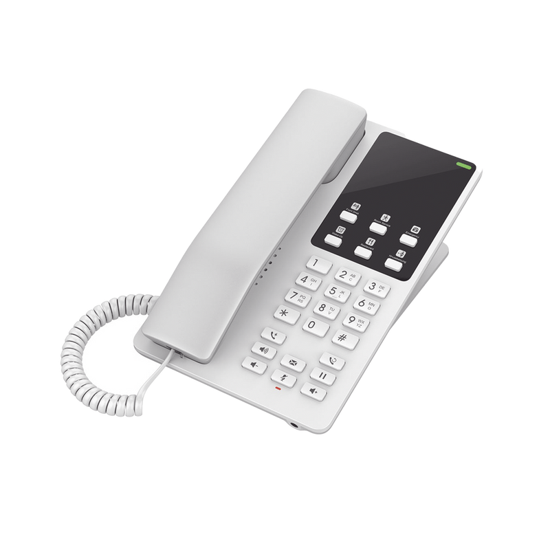 Hotel Wi-Fi IP Phone, 2 SIP lines with 2 accounts, Opus codec, IPv4/IPv6, white color, with GDMS cloud management