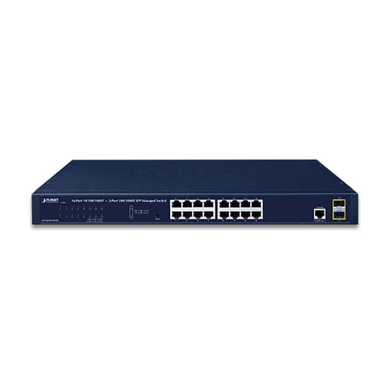 Layer 2 Managed Switch with 16 Gigabit Ports, 2 SFP Ports, and Console Port