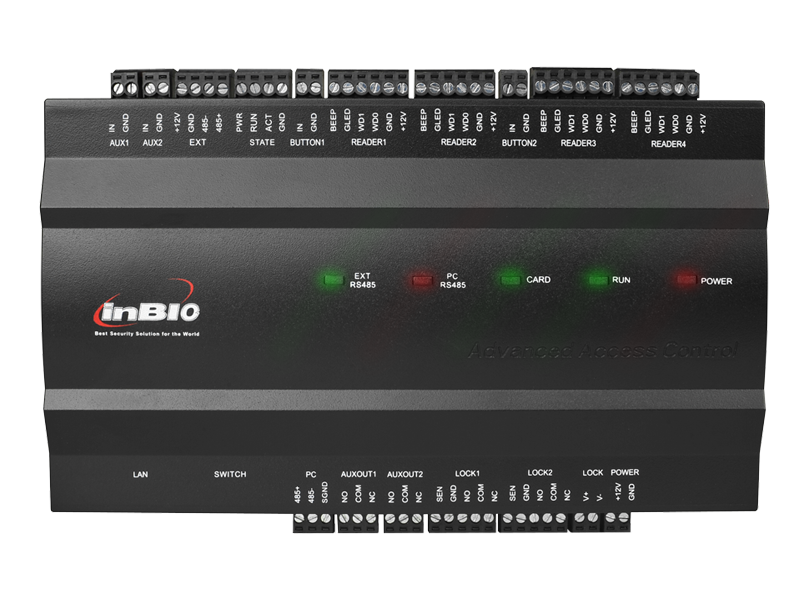 Two-Door Access Controller / Biometric readers supported / 3,000 Fingerprint templates / 30,000 users / Metal Cabinet and 12VDC/5A Power Supply Included