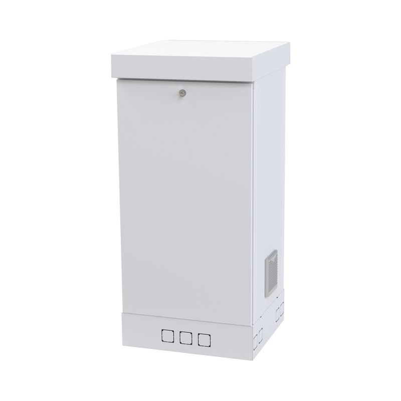 Rack Enclosure, Capacity for 20 Rack Units, 21.77 in wide, 48.90 in deep, Double doors with adjustable front and intermediate posts, White color