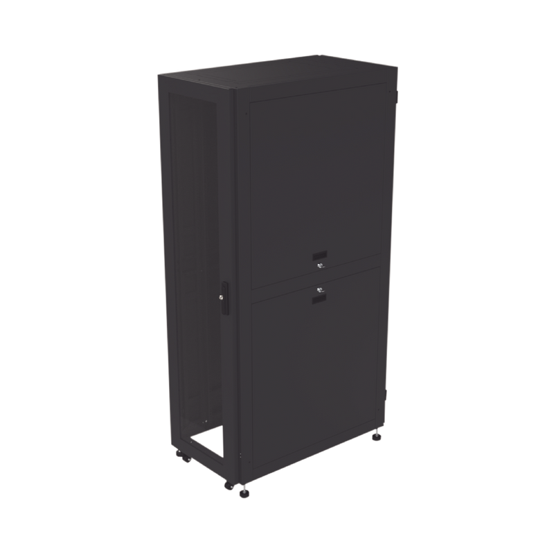 19" 42U Professional Cabinet for Telecommunications, Standard Rack and Security Glass Door, 600 mm Width x 1200 mm Depth