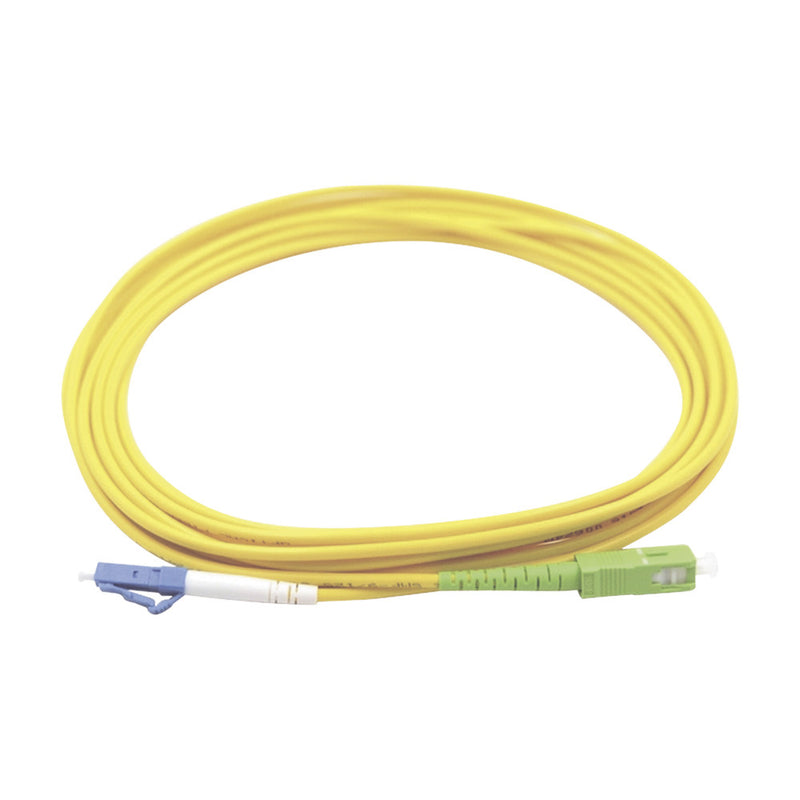 Single Mode LC/UPC - SC/APC Simplex Fiber Optic Jumper, yellow 3 meters
