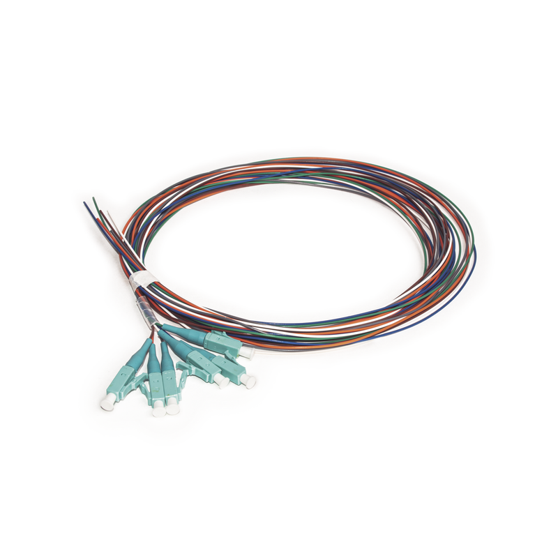 6 LC Multimode OM3 50/125 Pigtail Kit, 2 meters