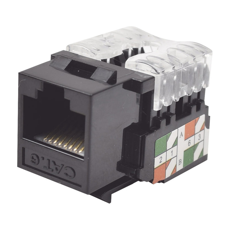 Jack 110 Category 6, for faceplate Keystone - Black cover
