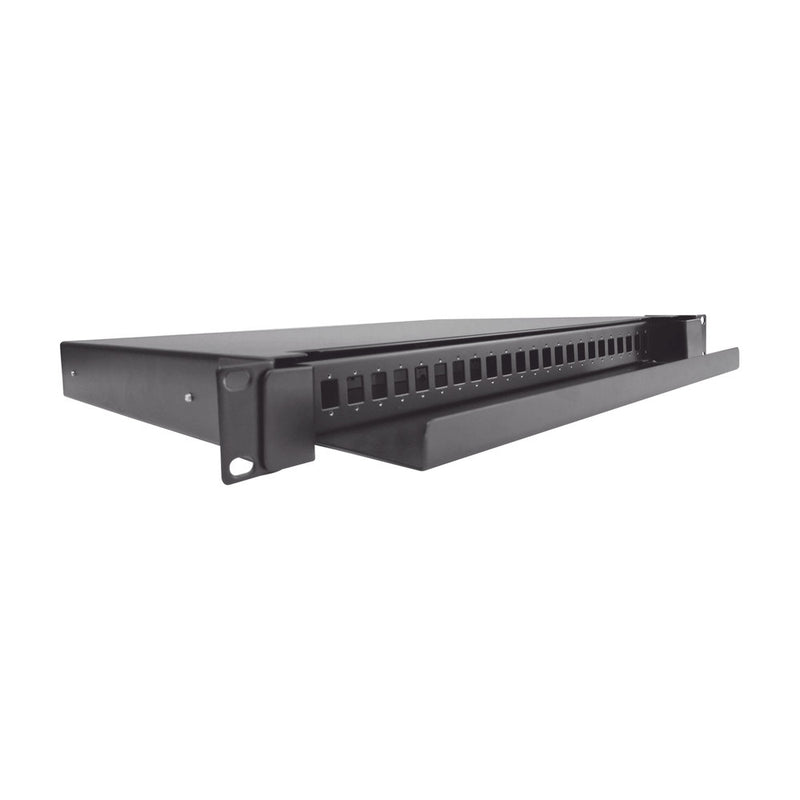 Fiber Optic Distributor, empty, 19in, Accepts 24 Adapters 'LC Duplex' or 'LC Simplex' or 24 'SC' Simplex, 1U