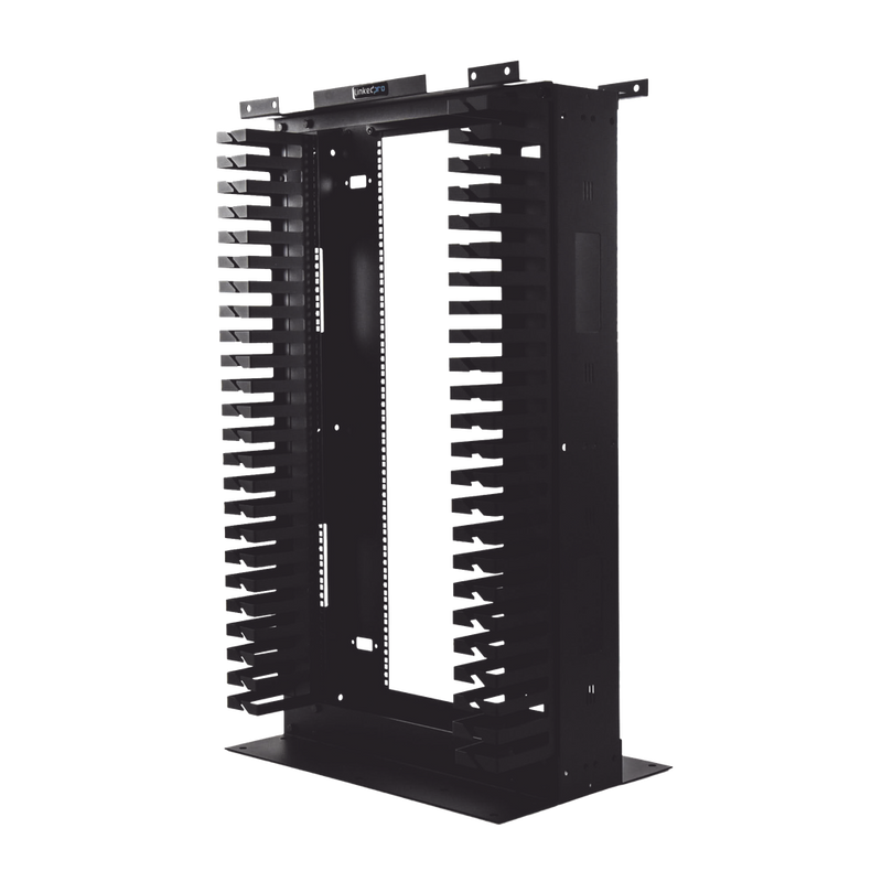 24U 4ft x 19in Professional 2-post Open Frame Steel Rack with Vertical Cable Management