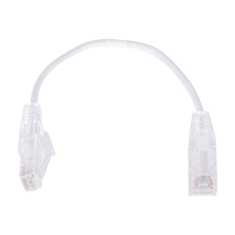 Slim Patch Cord UTP Cat6 20 cm (0.65 ft) White 28 AWG