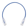 Slim Patch Cord UTP Cat6 - 0.98 ft (30 cm) Blue, Reduced Diameter (28 AWG)