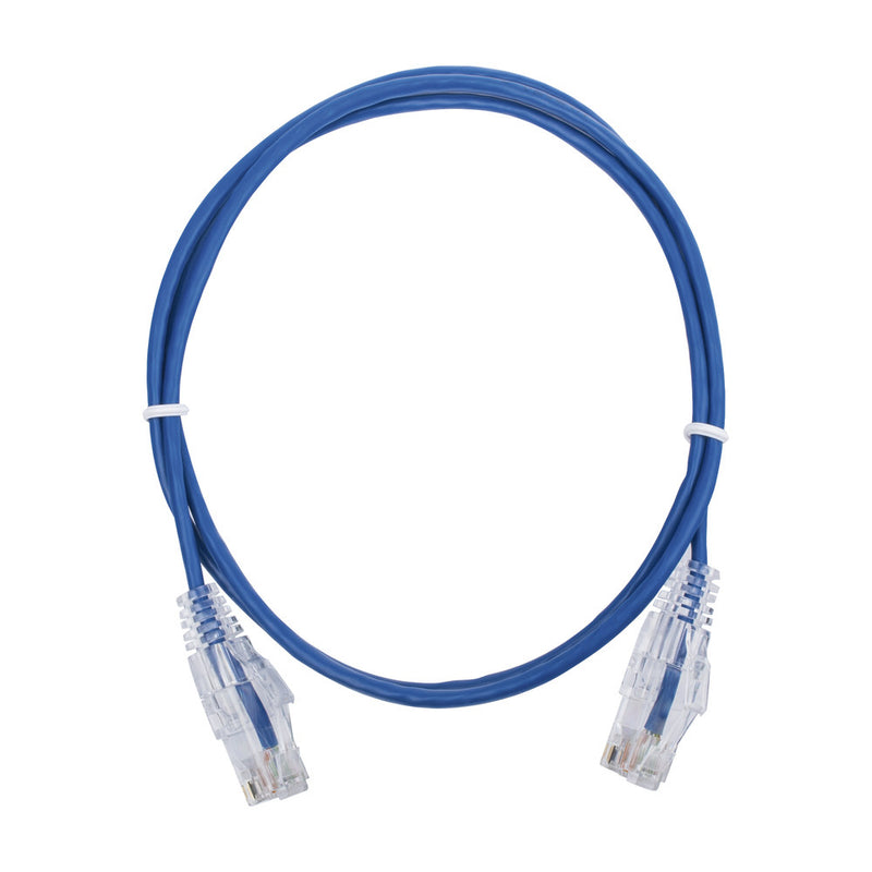 Slim Patch Cord UTP Cat6 - 3.28 ft (1 m) Blue, Reduced Diameter (28 AWG)