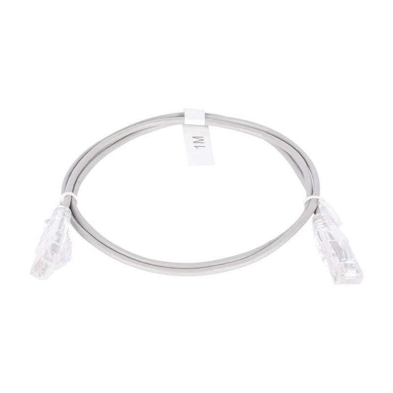 Slim Patch Cord UTP Cat6 3 ft Gray 28 AWG