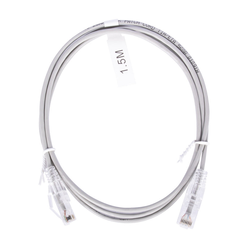 Slim Patch Cord UTP Cat6 5 ft Gris 28 AWG
