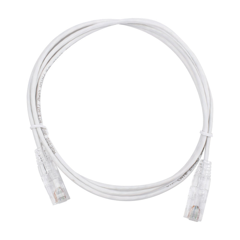 Slim Patch Cord UTP Cat6 - 4.9 ft (1.5 m) White, Reduced Diameter (28 AWG)