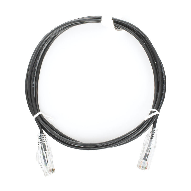 Slim Patch Cord UTP Cat6 7 ft Black 28 AWG