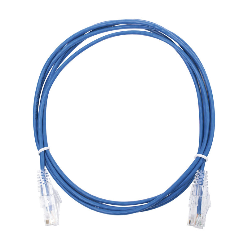 Slim Patch Cord, UTP Cat6 - 6.56 ft (2 m), Blue, Reduced Diameter (28 AWG)