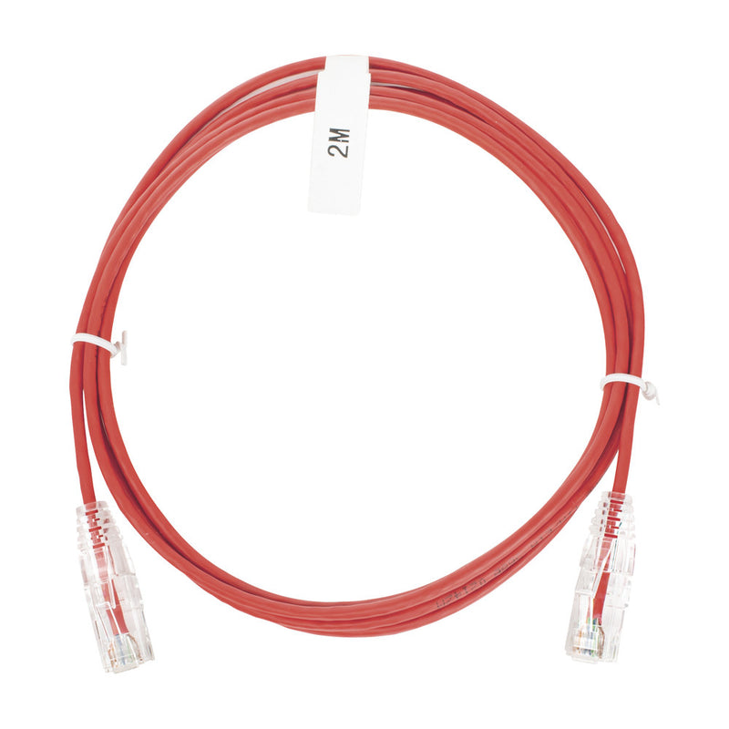 Slim Patch Cord UTP Cat6 7 ft Red 28 AWG