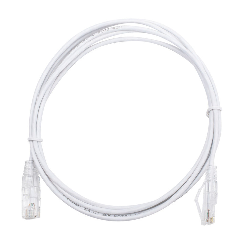 Slim Patch Cord UTP Cat6 7 ft White 28 AWG