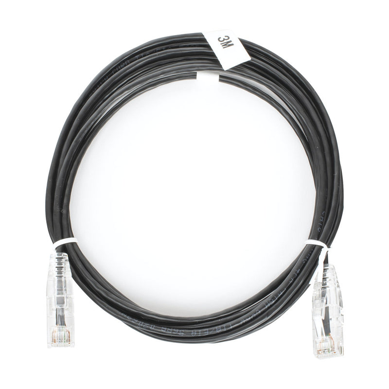 Slim Patch Cord UTP Cat6 10 ft Black 28 AWG