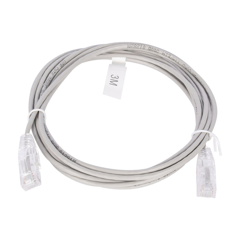 Slim Patch Cord UTP Cat6 10 ft Gray 28 AWG