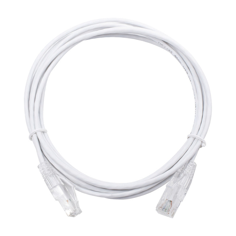Slim Patch Cord UTP Cat6 - 9.84 ft (3 m) White, Reduced Diameter (28 AWG)