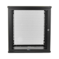 Linkedpro Wall Mount Enclosure, 19in, Perforated Door, 12 RU, 13.15 in (334 mm) Work Depth, Black. Shipped ASSEMBLED