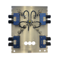 UHF Combiner in Panel for 19' Rack Mount, 400-512 MHz, 4 Channels (8' Dia.) 250 KHz Sep, 100/150 Watt, N Female.