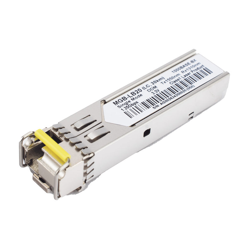 Mini-Gbic SFP Transceiver 1G LC TX:1550nm RX:1310 for Mono-Mode Fiber 20 Km WDM, (Requires MGB-LA20)